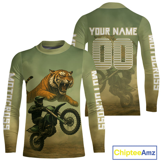 Tiger Motocross Jersey Custom Dirt Bike Shirts for Men Kid Women Off Road Jersey XM406