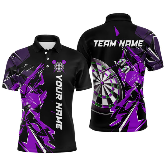 Black White Polo Shirts Custom Name Patriotic Dart Shirts For Men Dart Jerseys | Blue - Purple - Red YYD0067