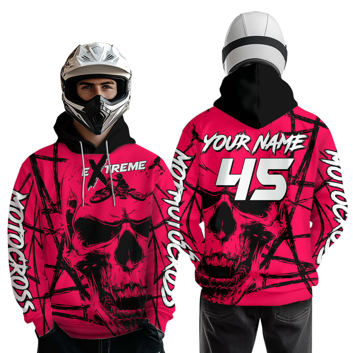 Pink Motocross Hoodie Custom for Men Women Dirt Bike Racing Hoodie Riding Shirt MH159