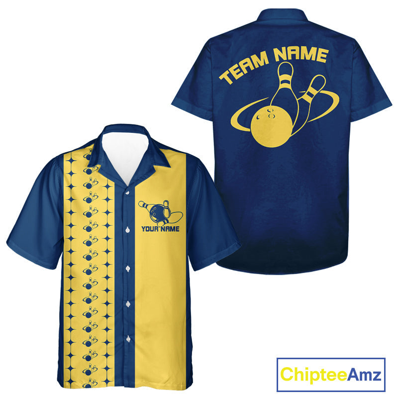 Custom Vintage Bowling Hawaiian Shirt For Men And Women, Bowling Team Button Up Shirt IPHW10064