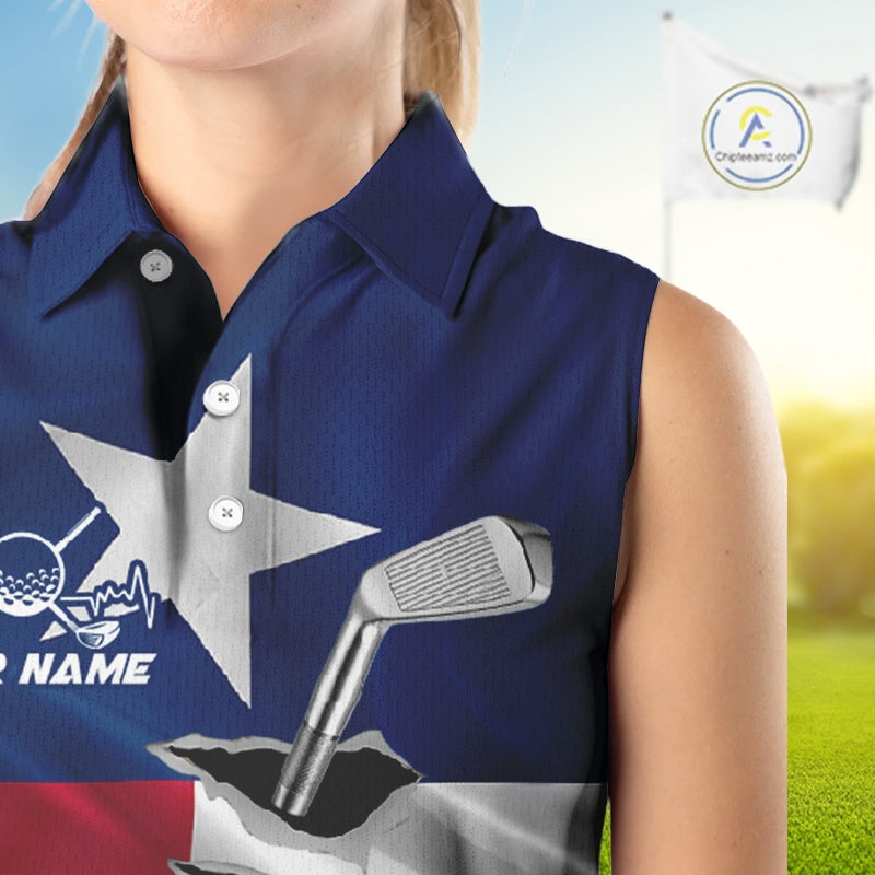 Custom Texas State Flag Golf Club Patriotic Golf Team Shirt For Women, TX Golfer Outfit IPHW10582