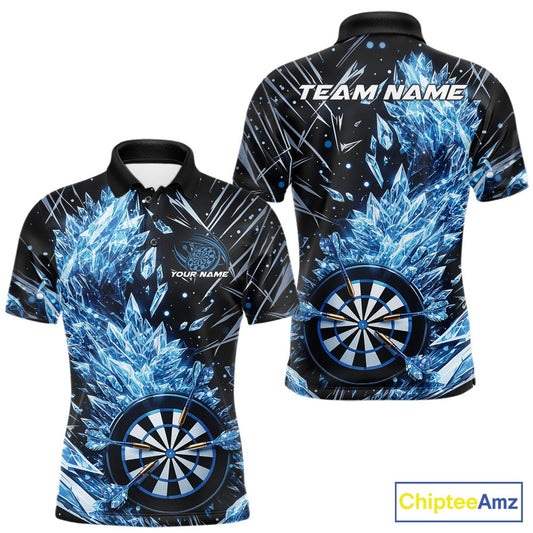 Custom Blue Ice Crystal Dart Jerseys, Ice Dart Team Multi Styles Shirts For Men, Women And Kids IPHW10403