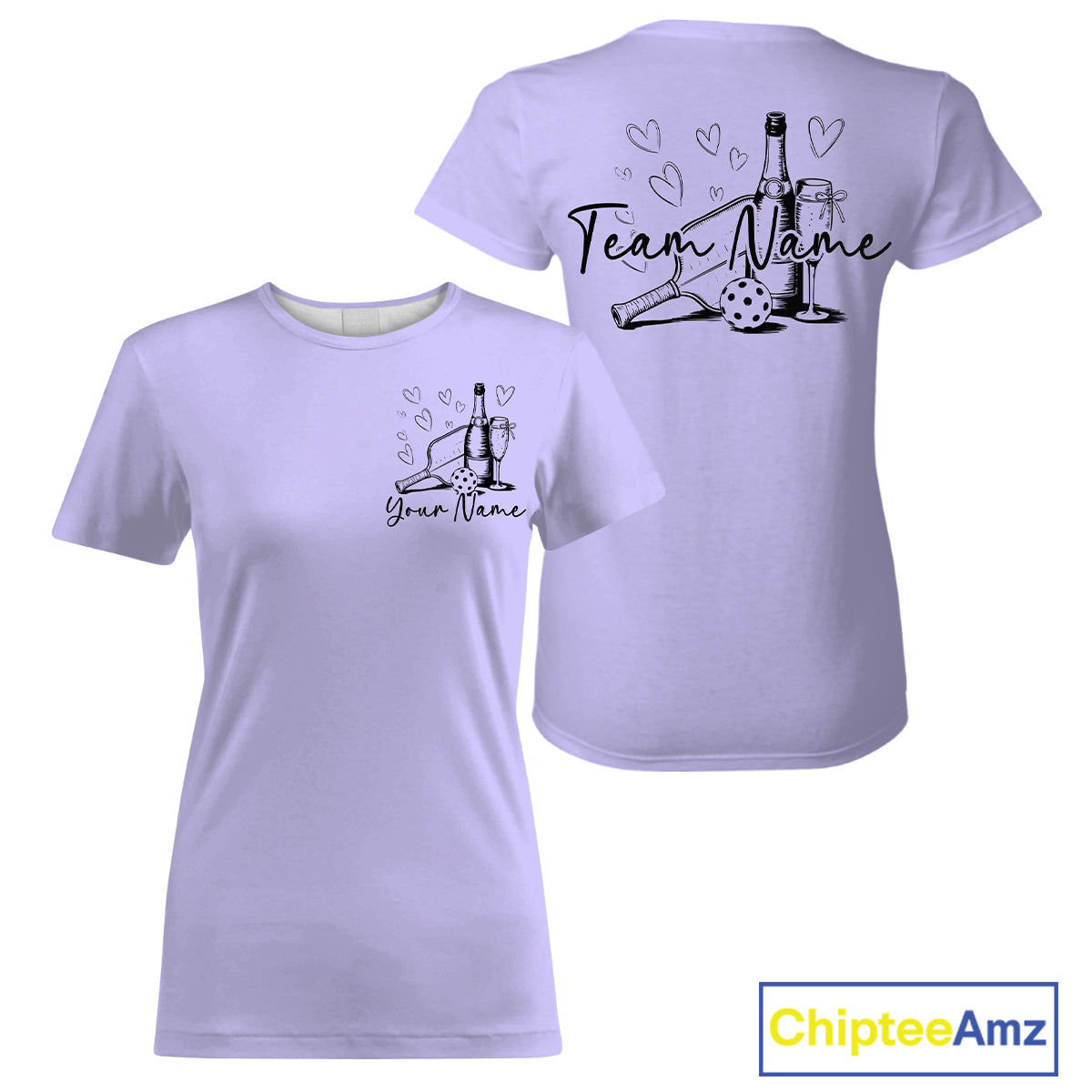 Custom Purple Pickleball T-Shirts For Women, Pickleball And Wine Lovers Uniform IPHW9461