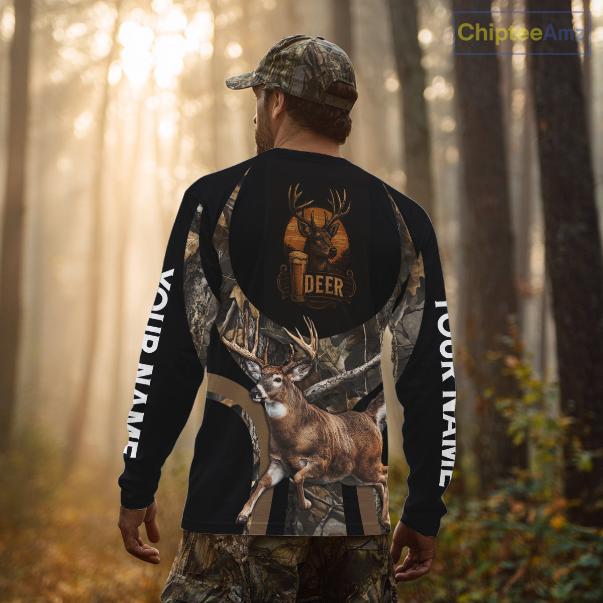 Deer Hunting Camo Shirt For Men, Custom Camo 3D Animal Deer Hunting Shirt NHT340