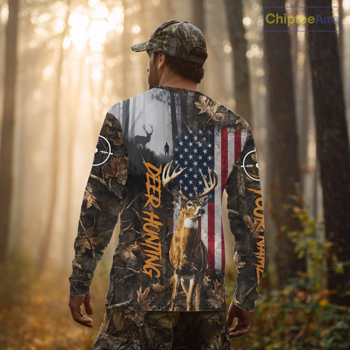 Orange Deer Hunting Camouflage Personalized Hunting Shirt, Hoodie Hunting Shirt For Men NBT308