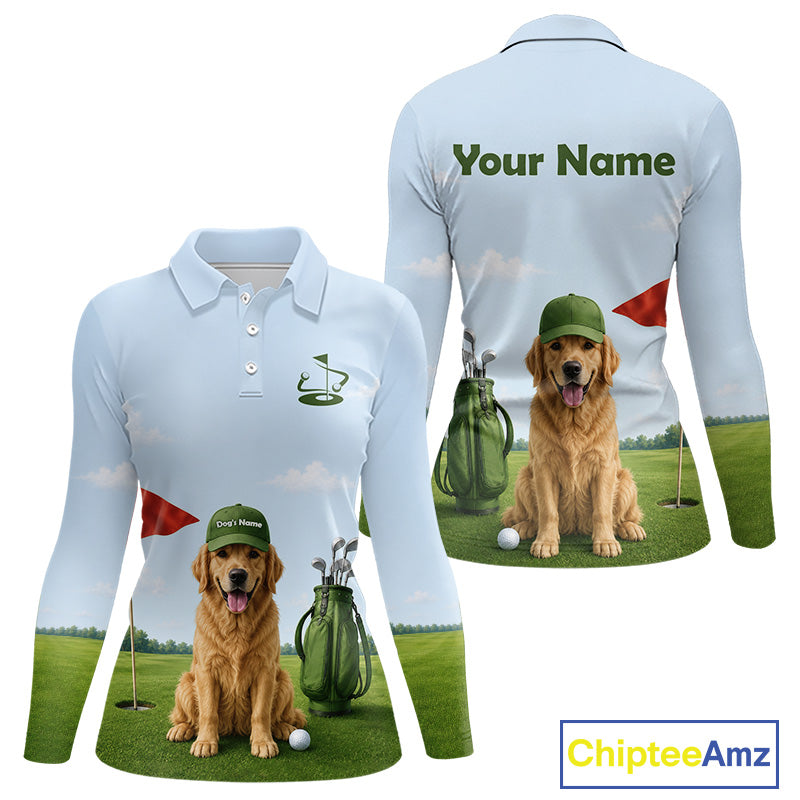 Funny Golden Retriever Golf Shirt For Dog Lovers, Golden Retriever Golf Shirt NBT768