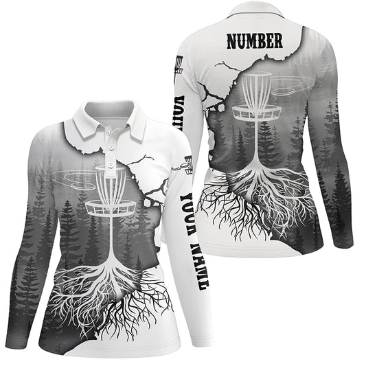 Black Forest Womens Disc Golf Polo Shirt Customized Disc Golf Tops For Women Disc Golf Basket LDT1033