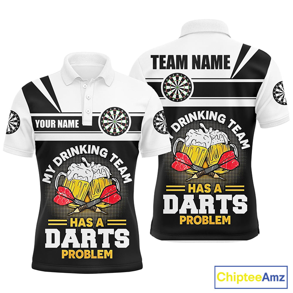 My Drinking Team Beer Darts Mens Polo Shirt Customized Darts Shirt For Men Dart Jerseys LDT1001