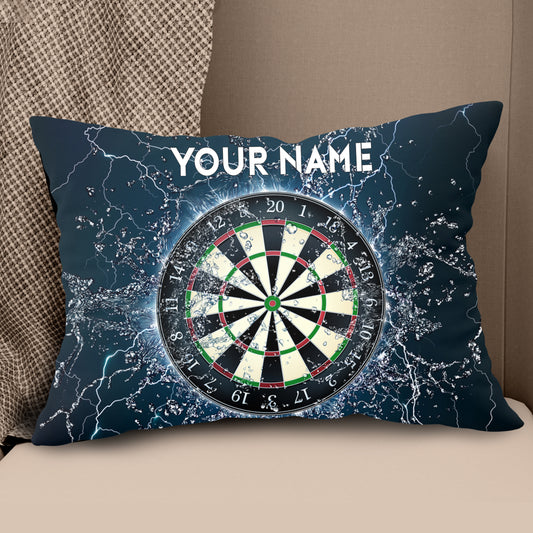 Water Thunder Dartboard Custom Name Throw Pillow Personalized Darts Gift LDT1120