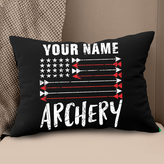 Personalized US Flag Arrow Archery Pillow Custom Gift For Archery Lovers VHM0867