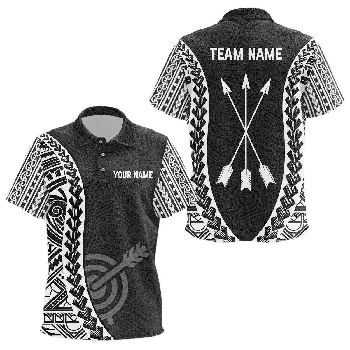 Personalized Tribal Pattern Target Archery Polo Shirts For Kids, Custom Arrows Archery Team Shirts VHM0764