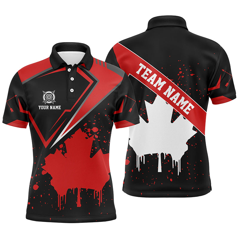 Personalized Archery Canada Leaf Vintage Style Men Polo Shirts Custom Canada Archery Shirts TDM0711