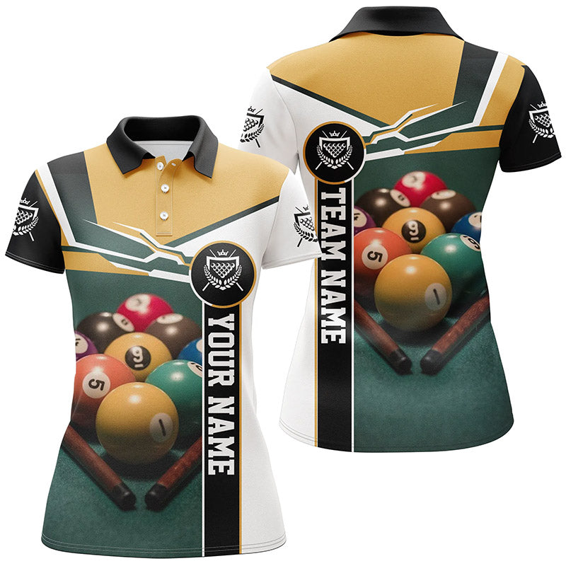 Personalized Name Billiards Ball Games 3D All Over Print Billiard Polo Shirts For Women TDM0101