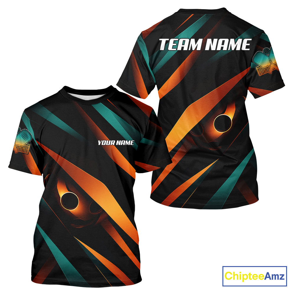 Custom Holographic Orange Pickleball Ball T-Shirt For Men Outfits Pickleball Jerseys NYN1605