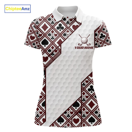 Women Poker Pattern Golf Clothing Golf Shirt Funny Custom Men Golf Top, Best Golf Gifts For Golfer NYN2938