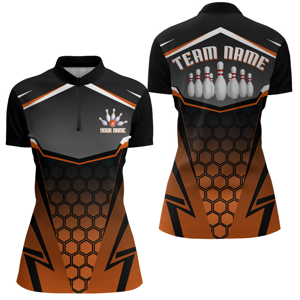 Custom Bowling Shirt for Women Bowling Jersey Bowling Team League Quarter-Zip Shirt QZT71