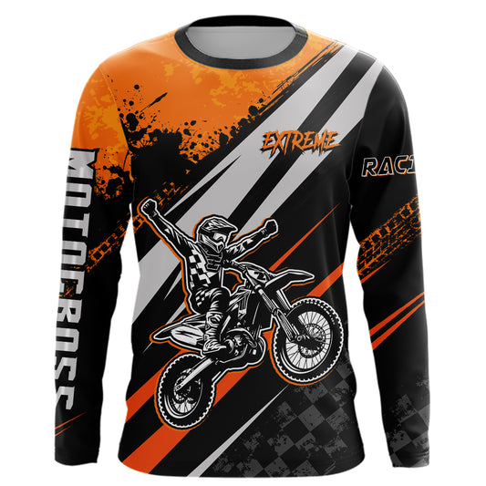 Dirt Bike MX Racing Jersey Orange Upf30+ Motocross Shirt Women Kid Off-Road Shirt XM280