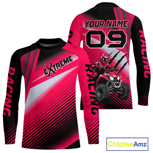 Pink ATV Riding Jersey Custom ATV Quad Bike Shirt for Men Kid Women ATV Shirt MX107