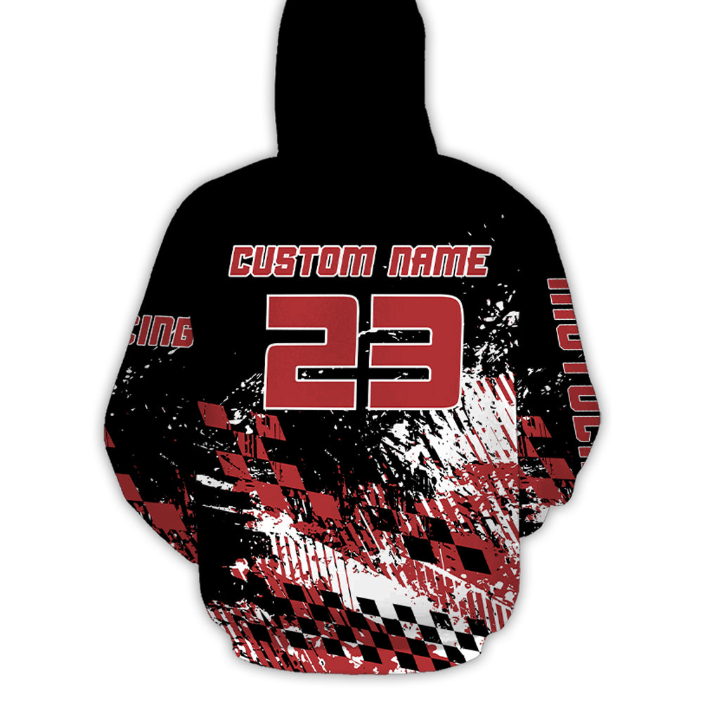 Custom ATV Motocross Hoodie for Men Women Quad Bike Shirt Red ATV Racing Hoodie MHATV09