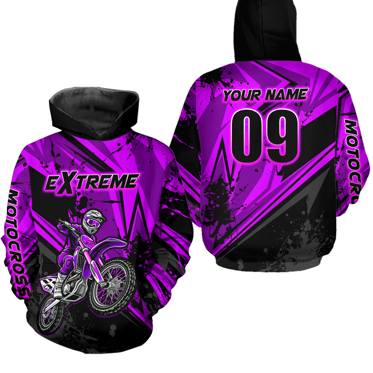 Custom Dirt Bike Jersey Purple Motocross Jersey Upf30+ Mens Women Extreme Racing Shirt| CTP29
