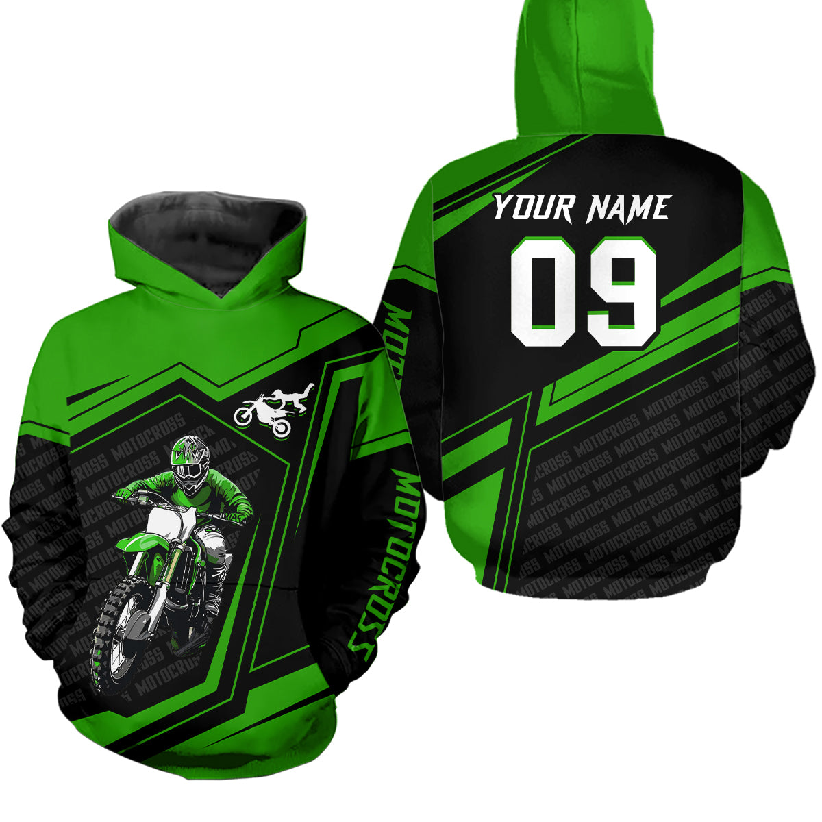 Custom Motocross Jersey Green Dirt Bike Clothes Upf30+ Mens Women Motorcycle Jersey| CTP58