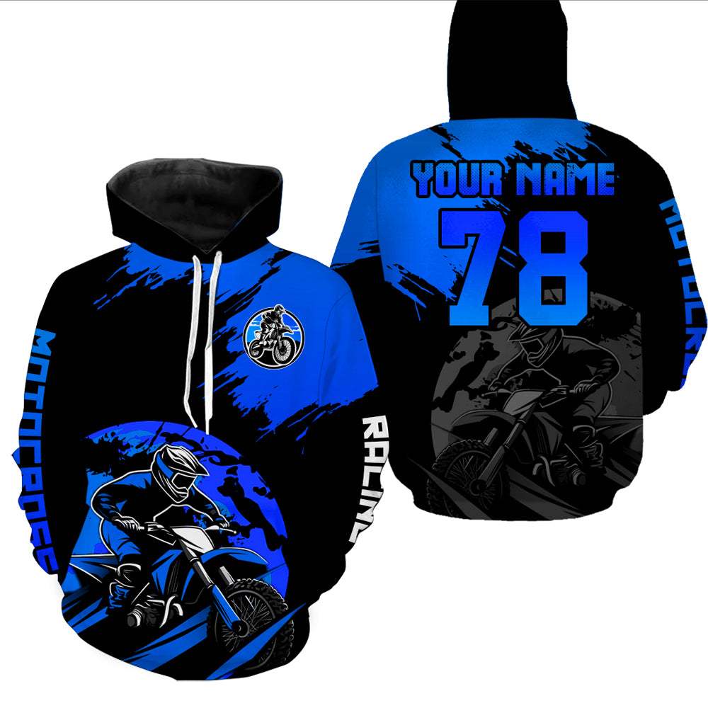 Custom Dirt Bike Jersey Blue Motocross Jersey Upf30+ Mens Women Motocross Shirt| CTP54