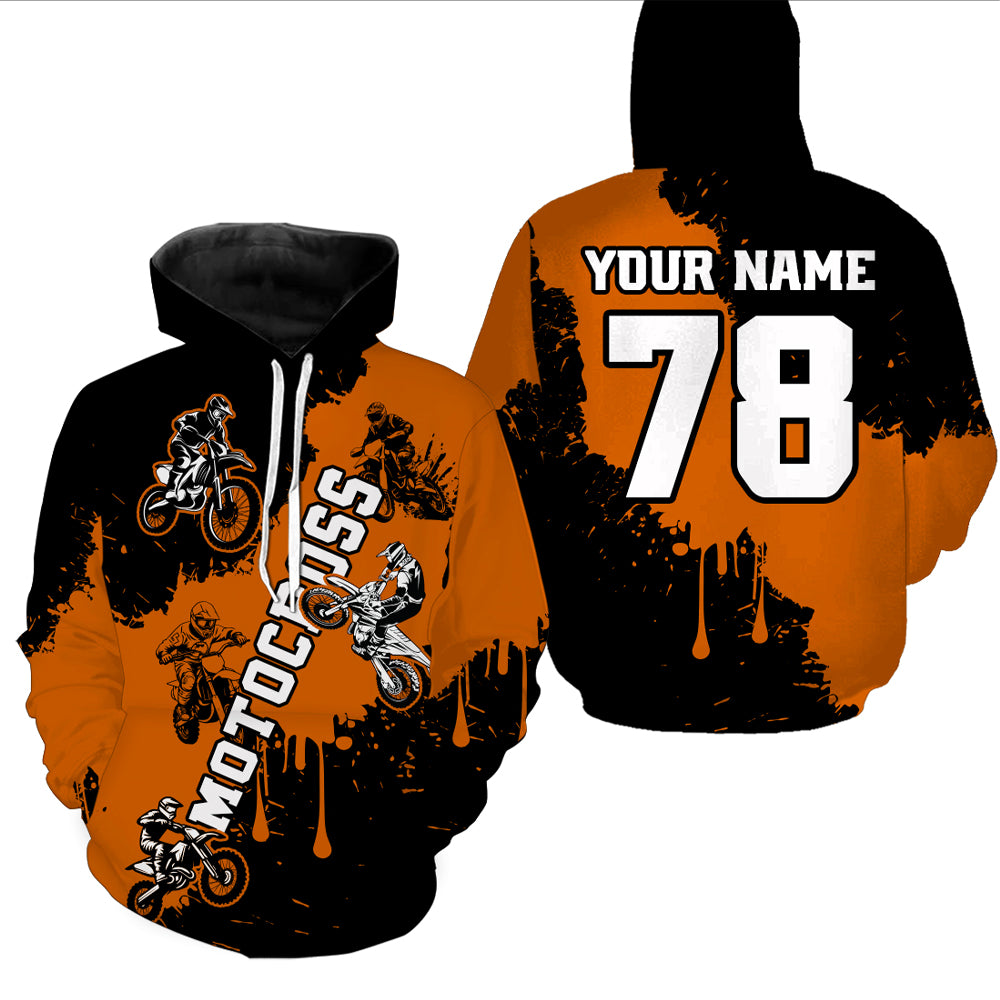 Orange custom dirt bike jersey adult&kid Motocross jersey upf30+ mens women Motocross Shirt| CTP03