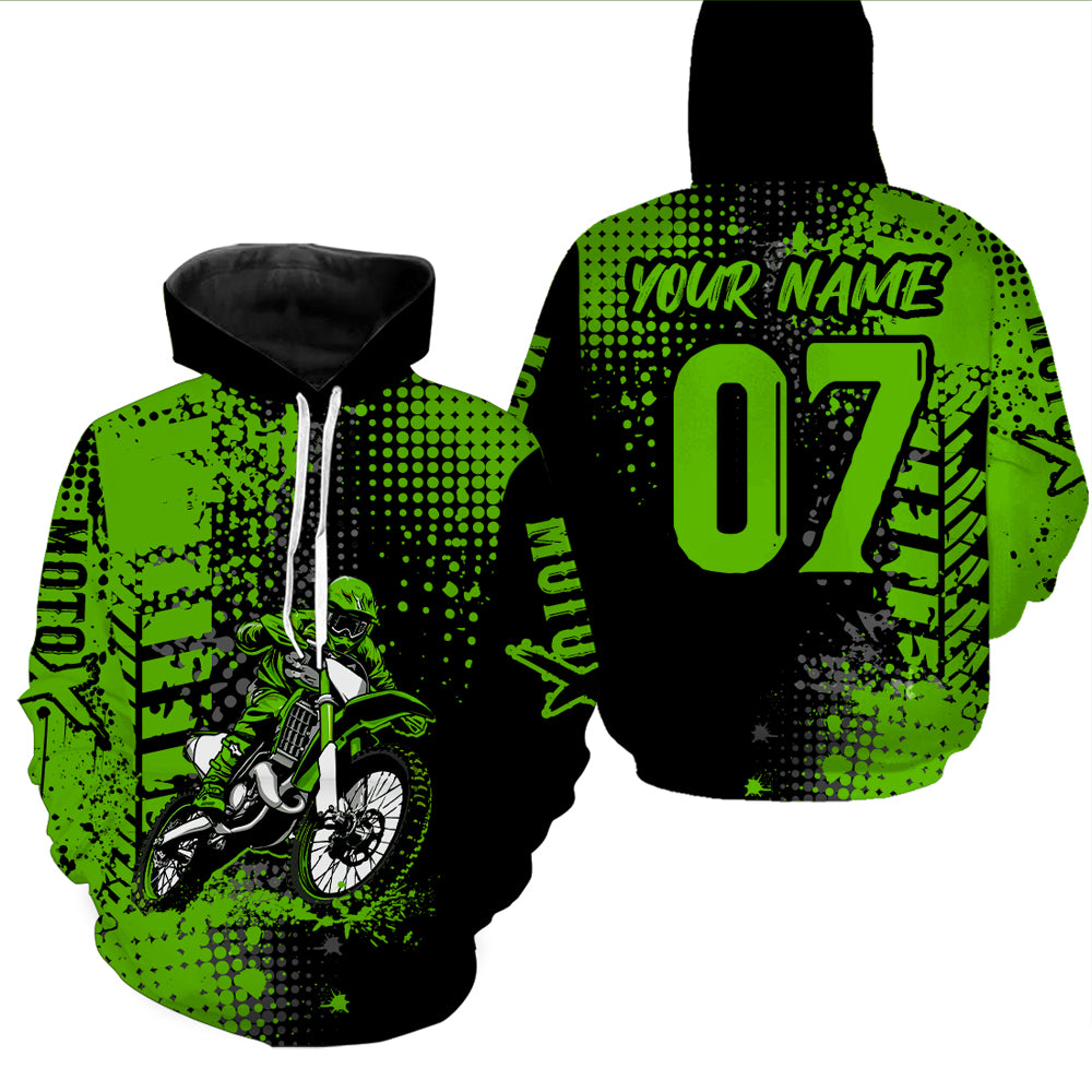 Adult&Kid Green Custom Dirt Bike Jersey Motocross Jersey Upf30+ Motocross Shirt| CTP73