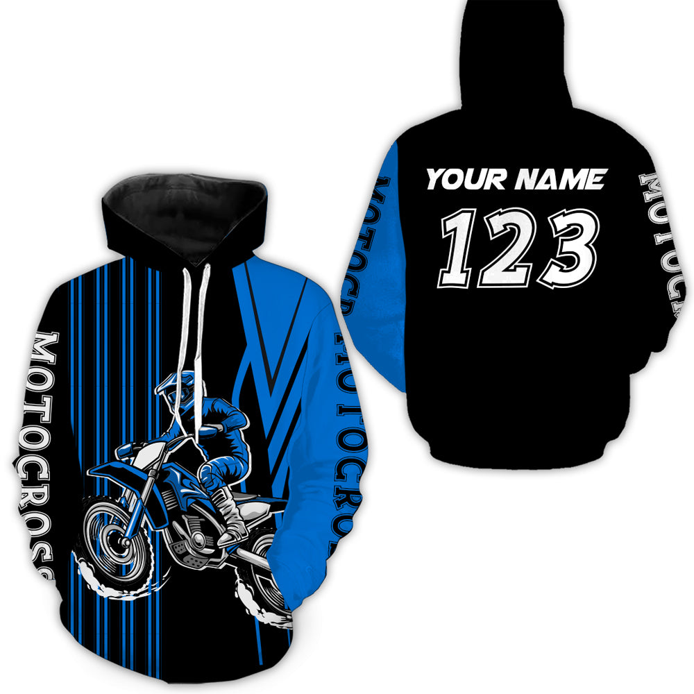 Adult&Kid Custom Blue Motocross Jersey Upf30+ Mens Women Dirt Bike Shirt Off Road Jersey| CTP100