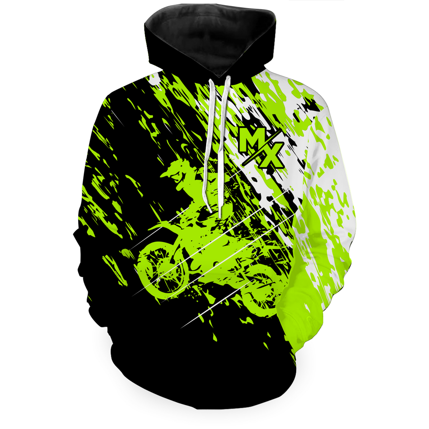 Custom Dirt Bike Hoodie Green Motocross Hoodie Mens Women Motocross Hooded Jersey| CTP20