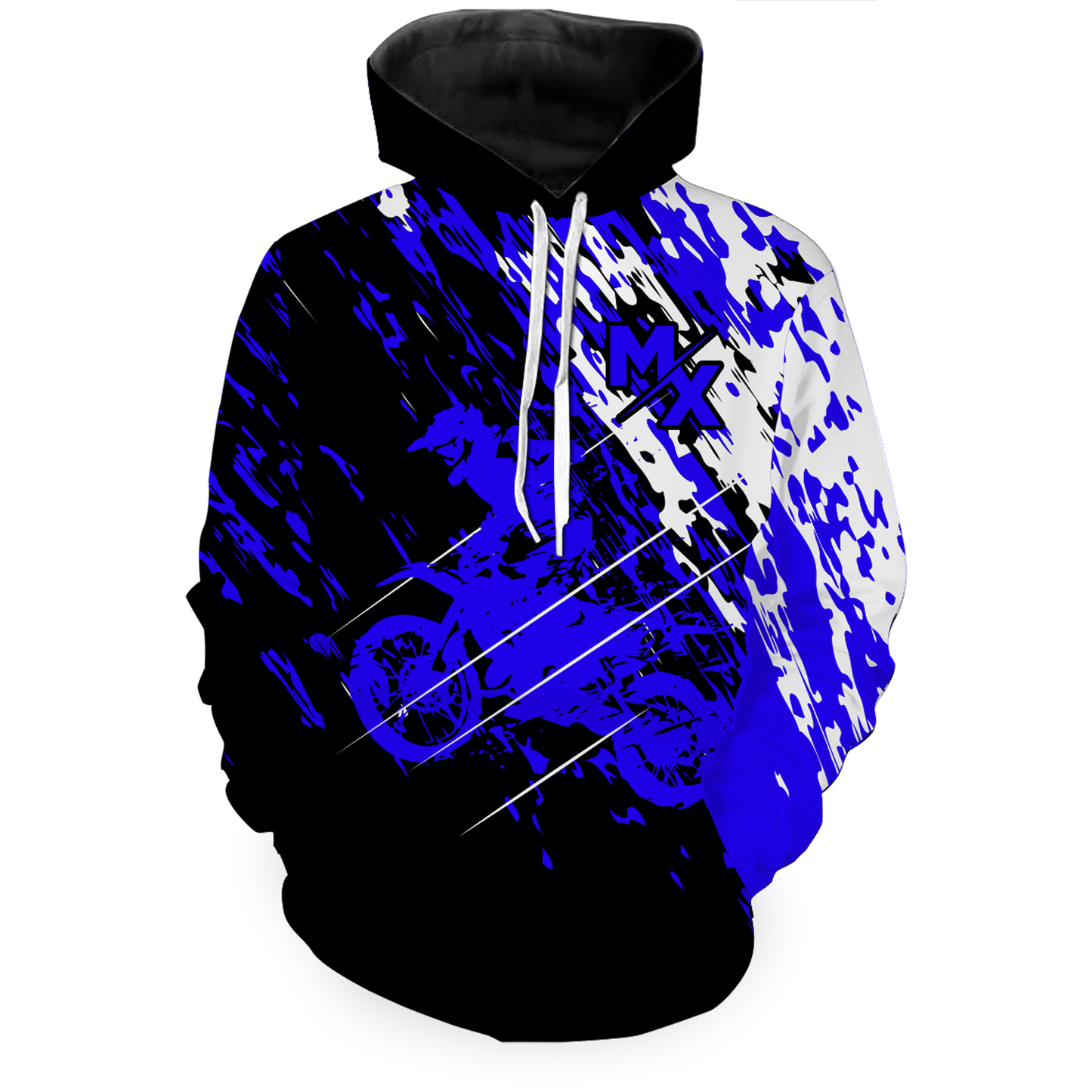 Custom Dirt Bike Hoodie Blue Motocross Hoodie Mens Women Motocross Hooded Jersey| CTP20