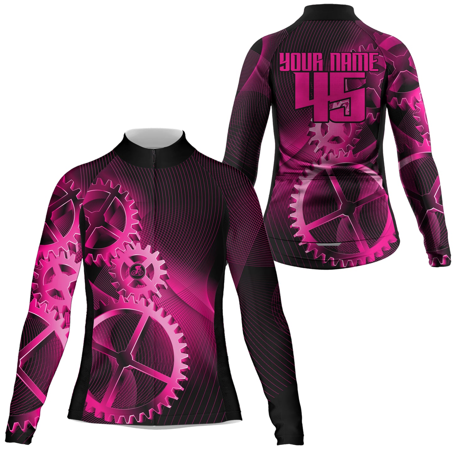 Custom Cycling Jersey Sprocket Mountain Bike Cycle Racing Bicycling Shirt Road Biking - Pink| NMS834