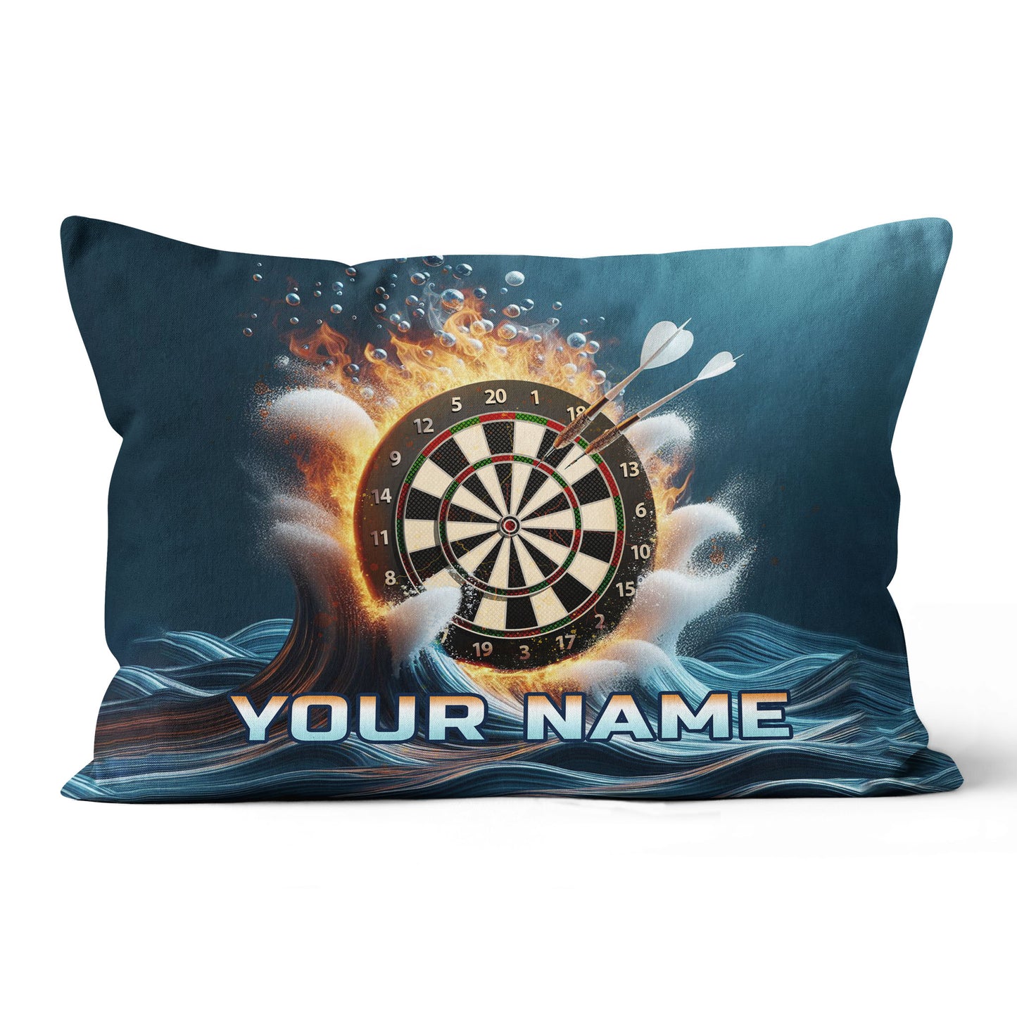 Fire And Water Dartboard Custom Throw Pillow Personalized Darts Gifts LDT1152