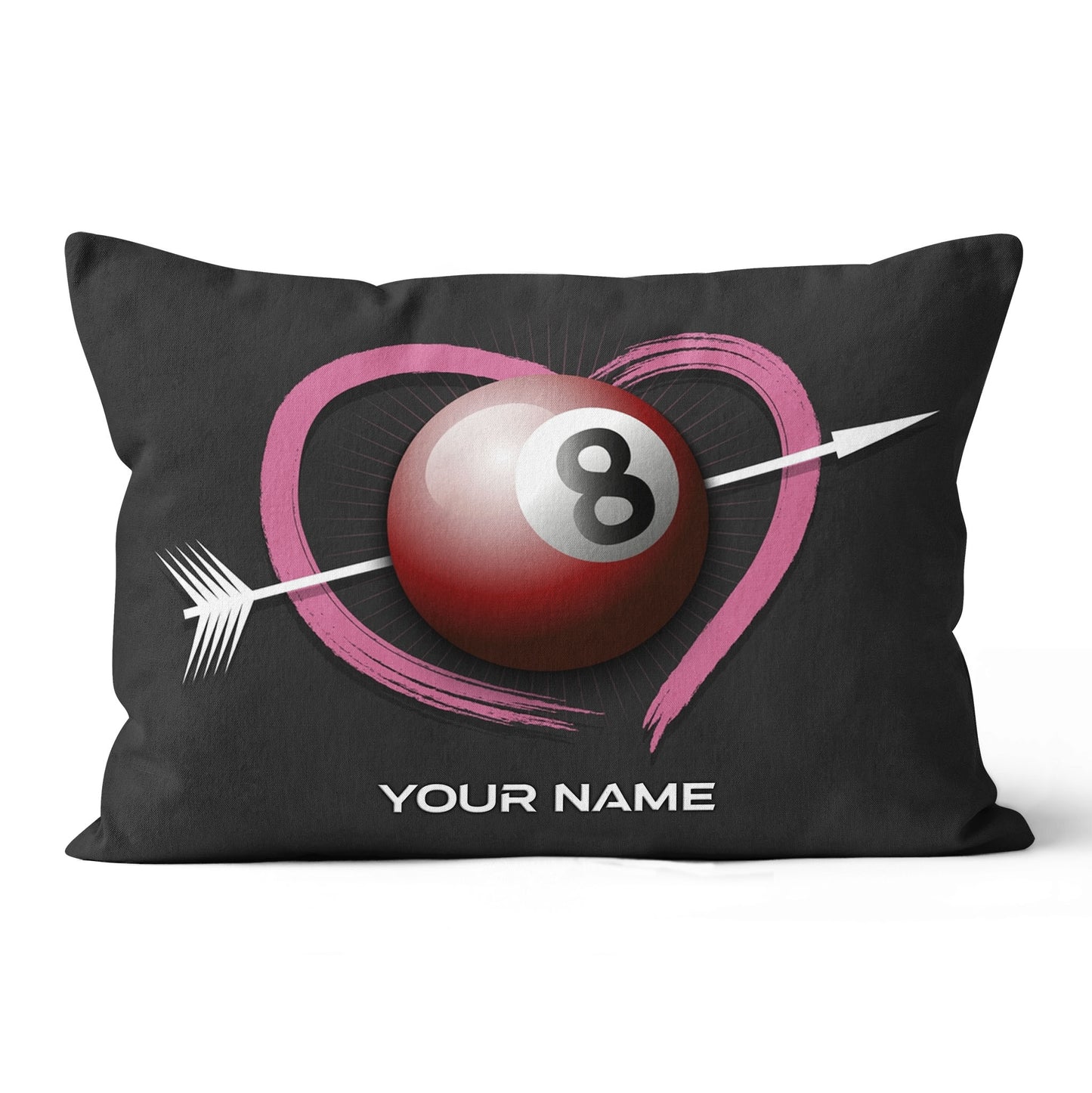 Personalized Ball 8 And Heart Billiard Pillow, Best Custom Cute Pillow TDM0750