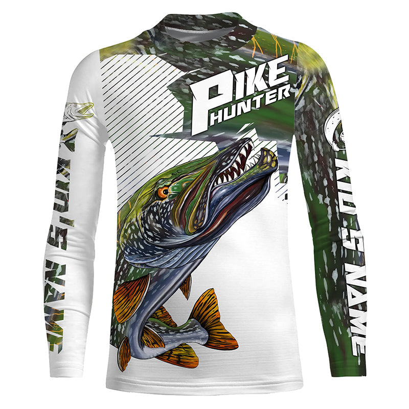 Pike Hunter Angry Pike Custom Nothern Pike Fishing Jerseys, Pike Fishing Scales Fishing Shirts | IPHW3836