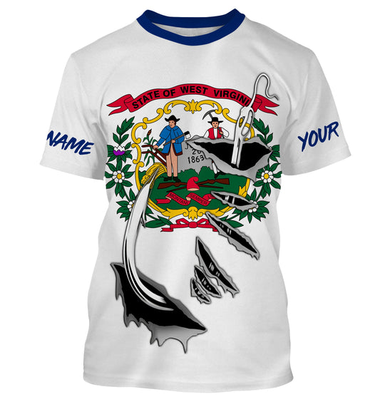West Virginia Fishing hooks Custom Flag Fishing Shirts, West Virginia Fishing jerseys IPHW3018