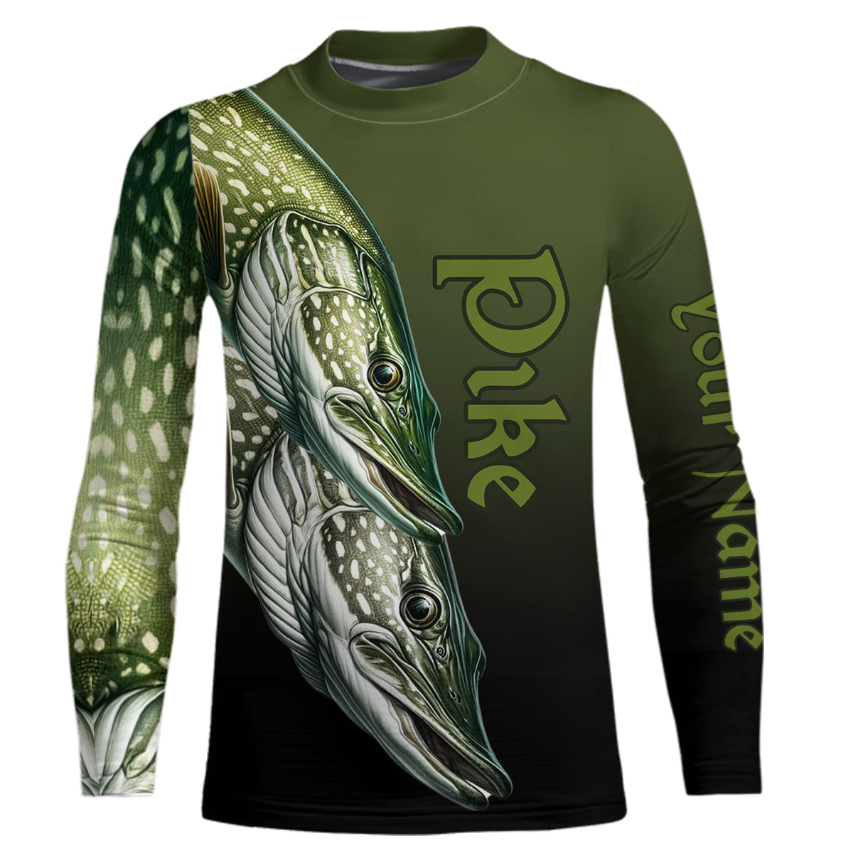 Pike Fishing Custom Long Sleeve Performance Fishing Shirts, Pike Fishing Jerseys IPHW5606