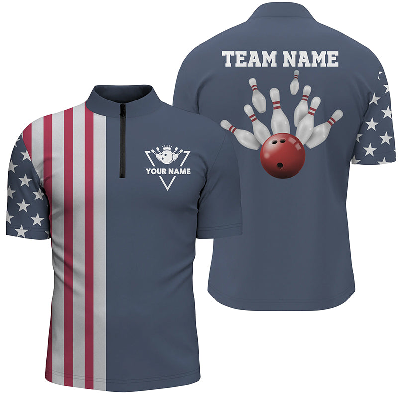 Custom bowling shirt for men – personalized team jersey front view