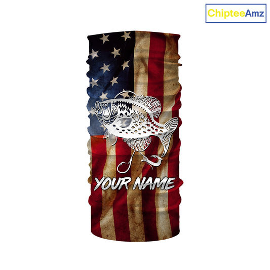 Personalized Crappie Fishing American Flag patriotic performance Fishing Shirts NQS1381