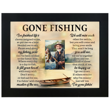 Load image into Gallery viewer, Gone Fishing Memorial Shadow Box, Gone Fishing in Heaven, Fishing in Memory Loss of Loved One TND6