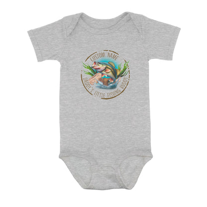 Personalized Largemouth Bass Infant Fishing Shirts, Daddy's Little Fishing Buddy Bass Baby Onesie NQS8280