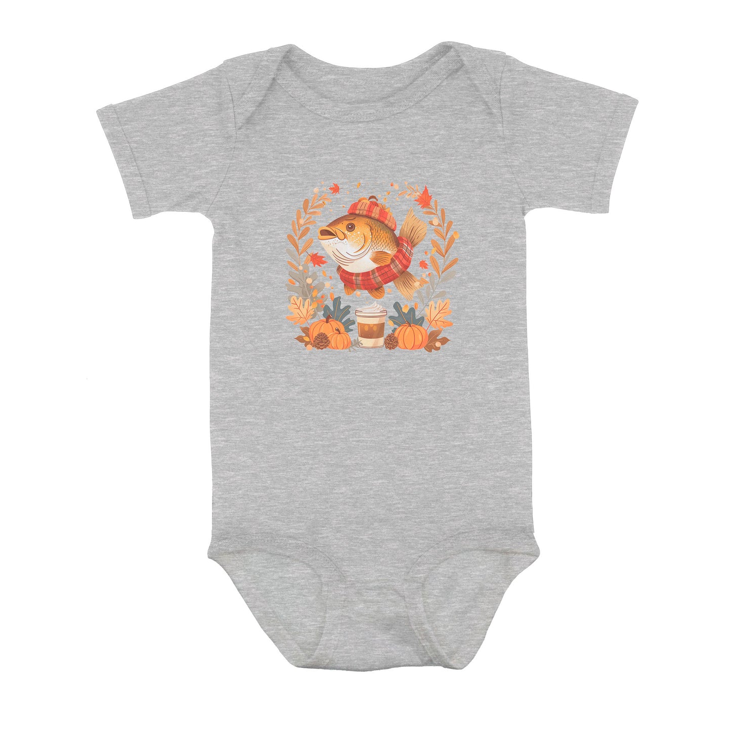 Cute Fish Enjoy The Autumn Fall Fishing Infant Fishing Shirts, Thanksgiving Baby Onesie IPHW7151