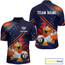 Load image into Gallery viewer, Funny Chicken Billiard Team Shirts for Men Custom 8 Ball Billiard Jersey Pool Shirt Polo &amp; 1/4-Zip BHT6