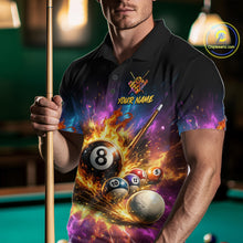 Load image into Gallery viewer, Custom Galaxy Billiard Shirt 8 Ball Billiard Jersey for Men Polo &amp; Quarter-Zip BHT10