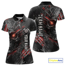 Load image into Gallery viewer, Personalized Skull Dart Team Shirt for Women Custom Red Dart Jersey Polo &amp; 1/4-Zip Dartboard Shirt Outfit DHT23