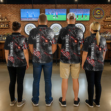 Load image into Gallery viewer, Personalized Skull Dart Team Shirt for Women Custom Red Dart Jersey Polo &amp; 1/4-Zip Dartboard Shirt Outfit DHT23