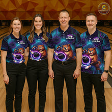 Load image into Gallery viewer, Custom Funny Bear Bowling Shirt for Men Bowling League Jersey Polo &amp; 1/4 Zip Bowling Outfit QZT986