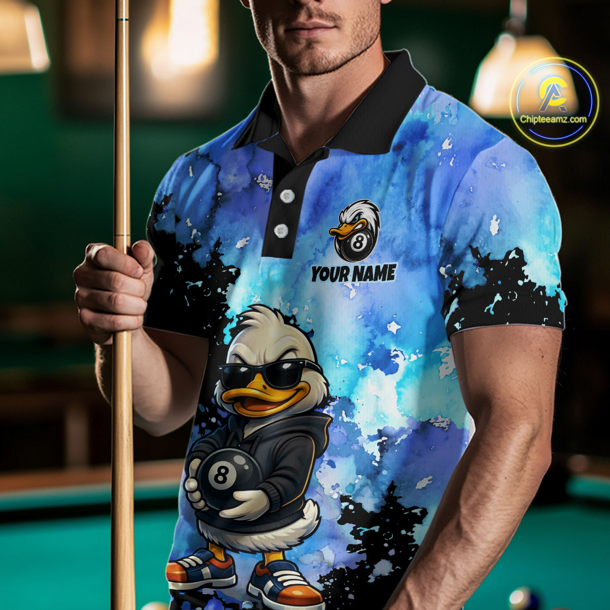 Custom Funny Duck Billiard Shirt for Men 8 Ball Billiard Team Jersey Pool Shirt Unisex BHT21