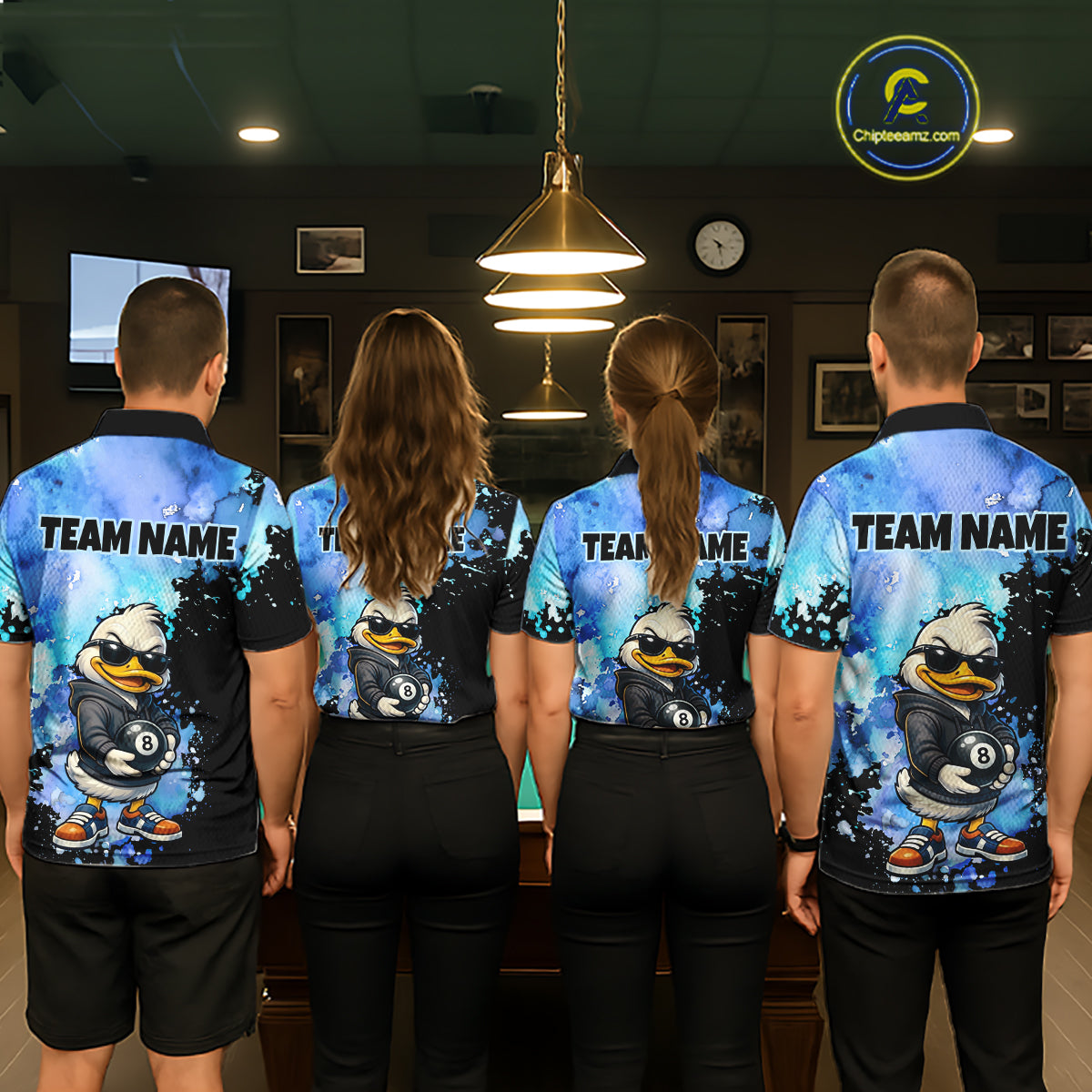 Custom Funny Duck Billiard Shirt for Men 8 Ball Billiard Team Jersey Pool Shirt Unisex BHT21
