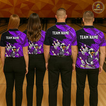 Load image into Gallery viewer, Purple Funny Duck Bowling Shirt for Men Custom Bowling Team Jersey Bowling League Polo &amp; Quarter-Zip QZT944